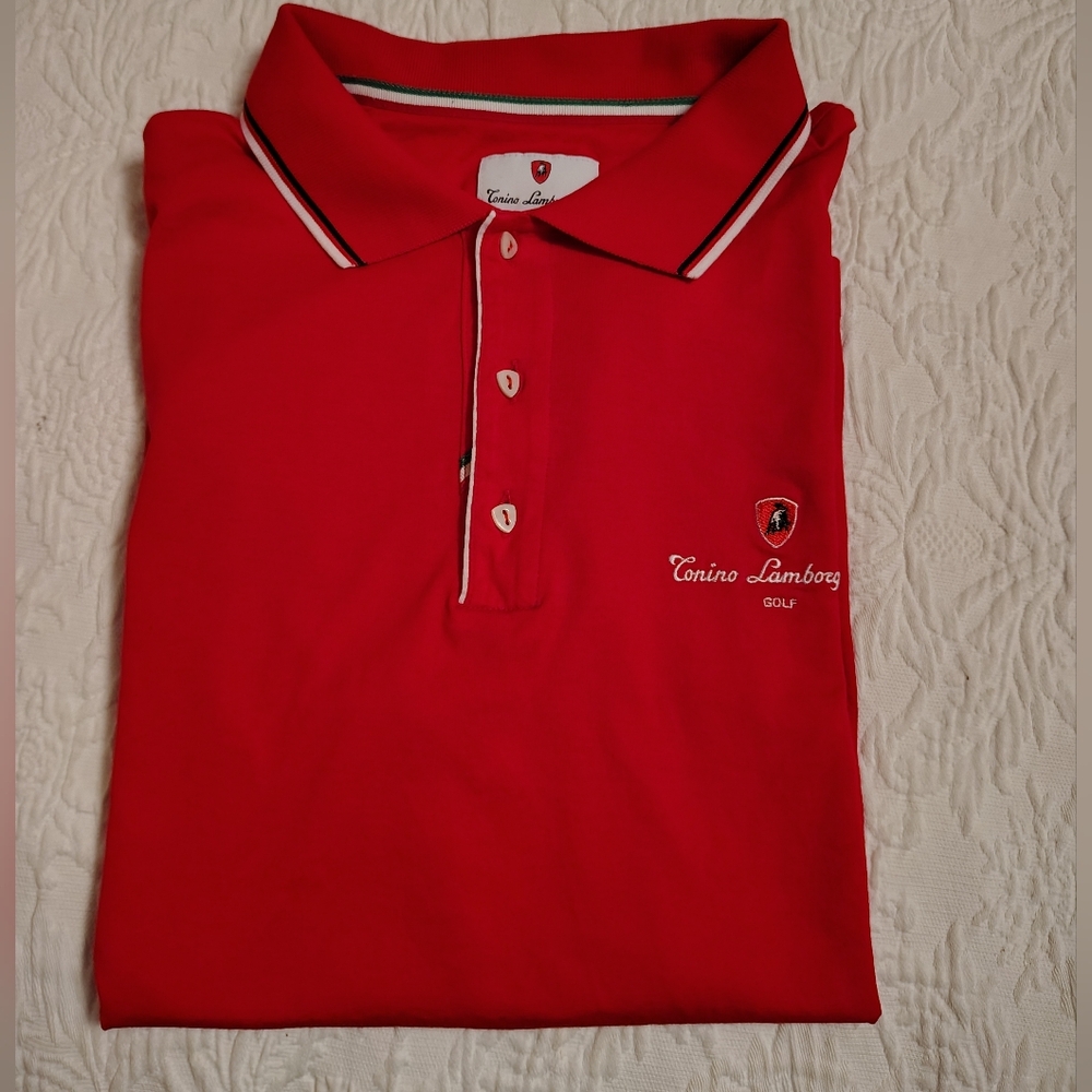 Tonino Lamborghini Red Polo Shirt for Men